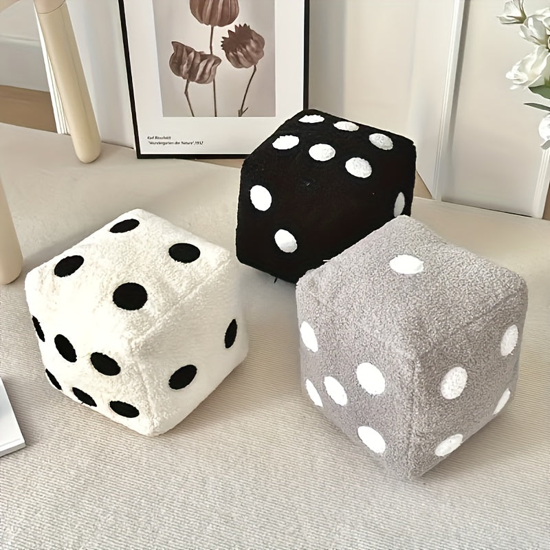 1-2pcs Unique Dice Shaped Decorative Pillow-Creative Funny Simulation Dice Plush Pillow Cubic Cube Plush Pendant Dolls Stuffed Soft Sofa Back Cushion Creative Home Decor