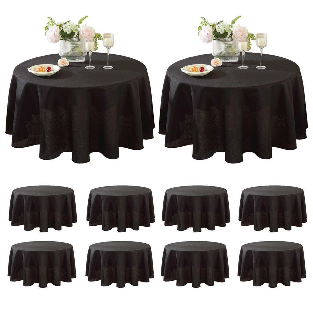 10 Pack Round Tablecloth, Round Premium Tablecloth, Polyester Fabric Washable Tablecloth for Home, Party, Wedding or Restaurant Use.