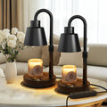 2 Pack Electric Candle Warmer Lamp Black with Timer, Wax Warmer Lamp Candle Warmer for Jar Candles, Adjustable Height Candle Light Warmer, Great Gift Choice for Holidays (Black) (Bulb Not Included)