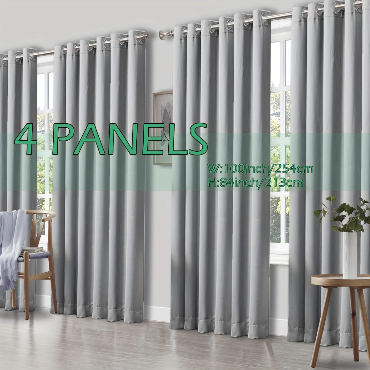 4 Panels Thermal Insulated Blackout Curtains - Triple Weave Thermal Insulation & Light Blocking, Solid Grommet Top, Polyester/ Linen-like Fabric, Deep Red for Bedroom, Living Room, Office - Window Drapes for Complete Darkness & Comf