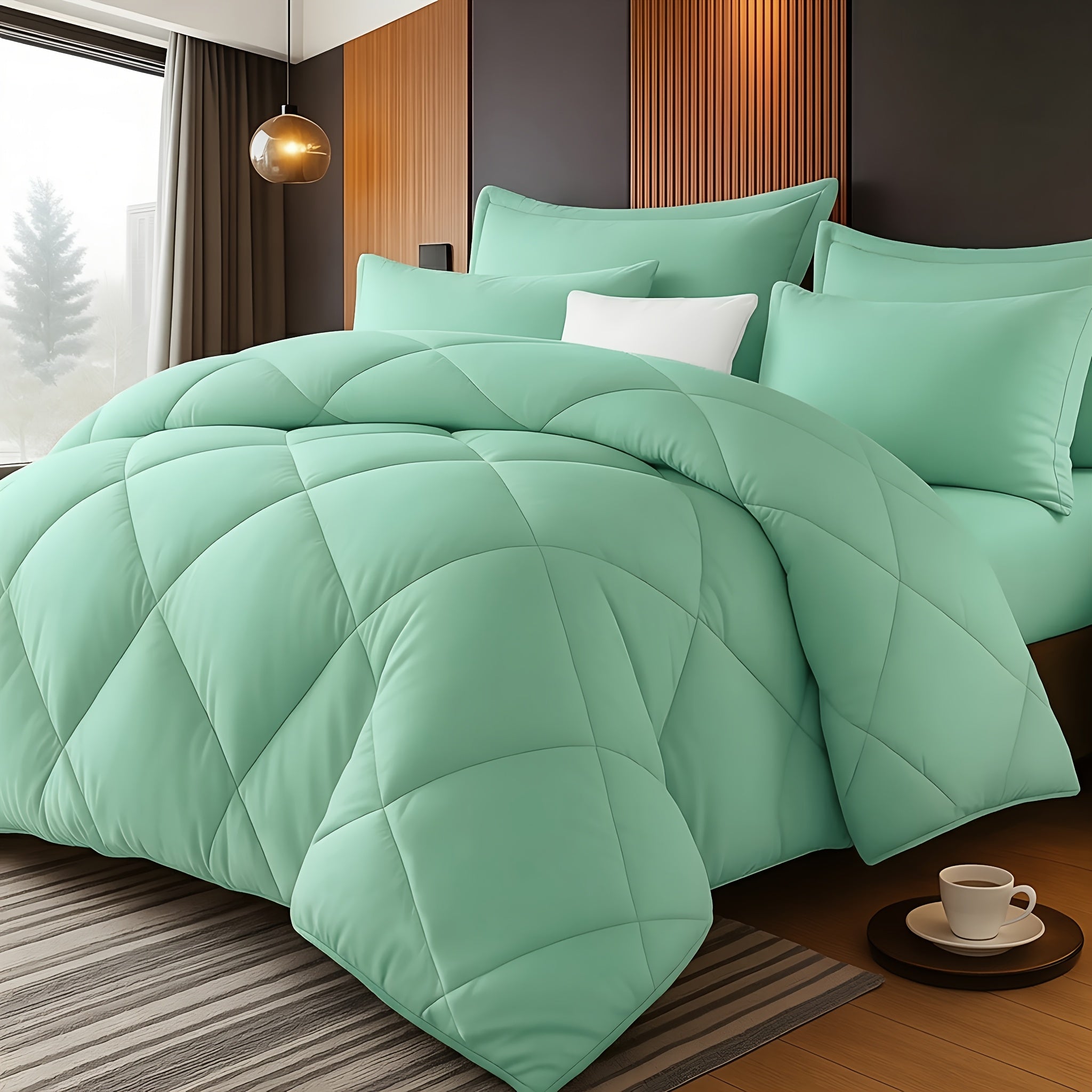 2/3pcs Solid Color Diamond Pattern Large & Extra-Large Bed Sheet Sets Soft Comfortable And Ultra-fine Fiber Filled Lightweight Fabric Breathable Quilt Easy to Take Care Of Equipped with Quilts And Pillowcases Luxurious Quality & Ideal Gift