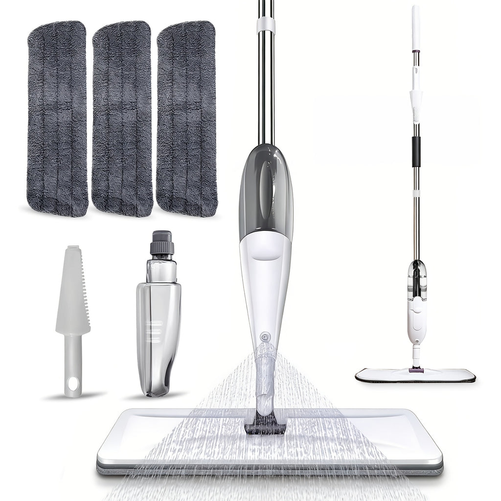 4pcs Set (1Spray Mop And 3 Washable Pads) Water-Spraying Flat Mop. Mops for Floor Cleaning. Dry And Wet Dual-Purpose. Household Floor Mop. for Floor Cleaning. Suitable for Hardwood, Laminate, Tiles, Ceramics