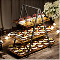 Cupcake Display Stand, Old-Fashioned Wood 3-Layer Dessert Shelf, Dessert Table Display Kit, Paper Cup Cake Shelf 50 Cupcakes, Kitchen Accessories, Suitable for Family Parties, Wedding, Halloween, Local Warehouse