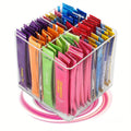 Square Rotating Storage Rack for Powdered Beverage Mixes/ Water Flavored Pouches/ Beverage Mixing Accessories Organizer