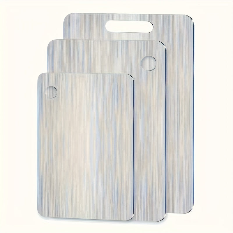 Stainless Steel Cutting Board Set Dual-Sided Metal Chopping Boards For Kitchen, Portable Design For Meat, Vegetables, Bread & More