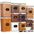 Skroam Large Airtight Food Storage Containers With Lids, 10 Pack Cereal Containers Storage Set - BPA Free Pantry Organizers And Storage For Flour, Sugar & Rice With Measuring Cup, Labels & Marker
