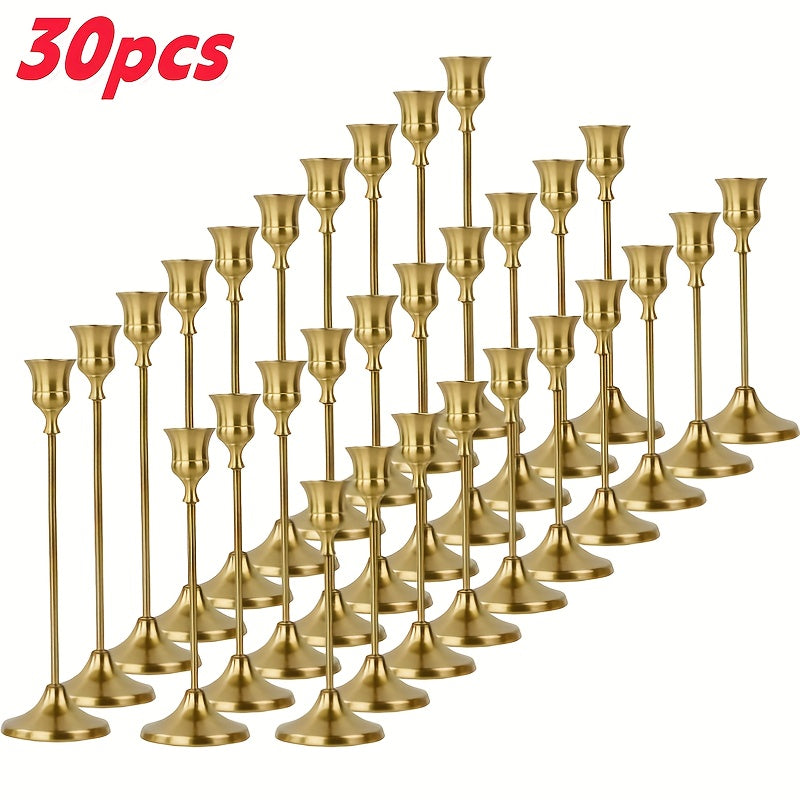 30 Metal Candle Holders for Festive Occasions Like Christmas And Halloween, Perfect for Enhancing Table Settings During Candlelight Dinners, Serving As Photo Props, And Suitable for Wedding Anniversaries, Home Or Hotel Decor, And Birthday Gifts