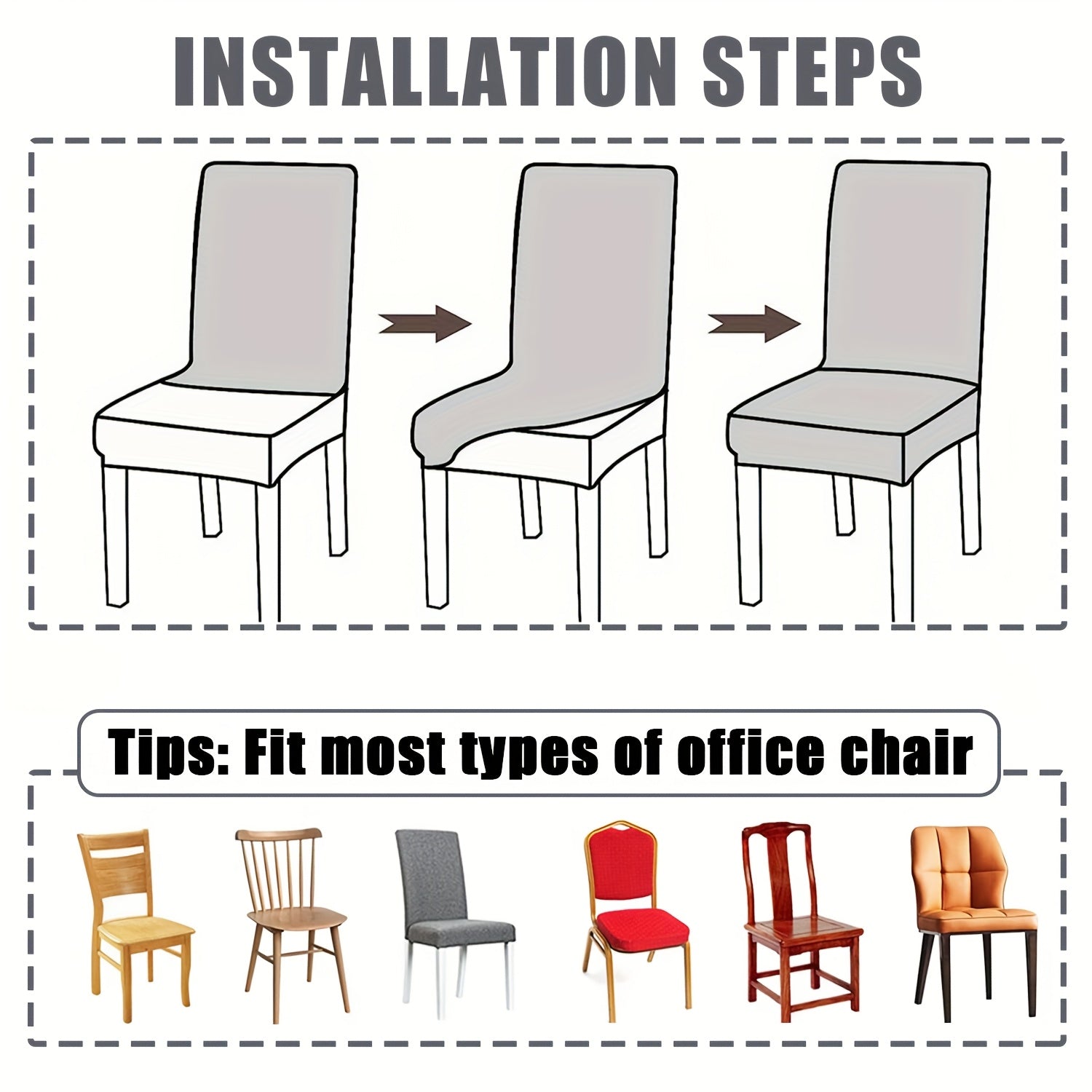 4pcs/6pcs Sliky Fiber Fabric Elastic Home Kitchen Chair Covers, 4/6pcs Set Milk Elastic Home Kitchen Dining Chair Slipcover, Chair Cover, Furniture Protector for Wedding Office Living Room Hotel, Home Decoration, Wedding Season