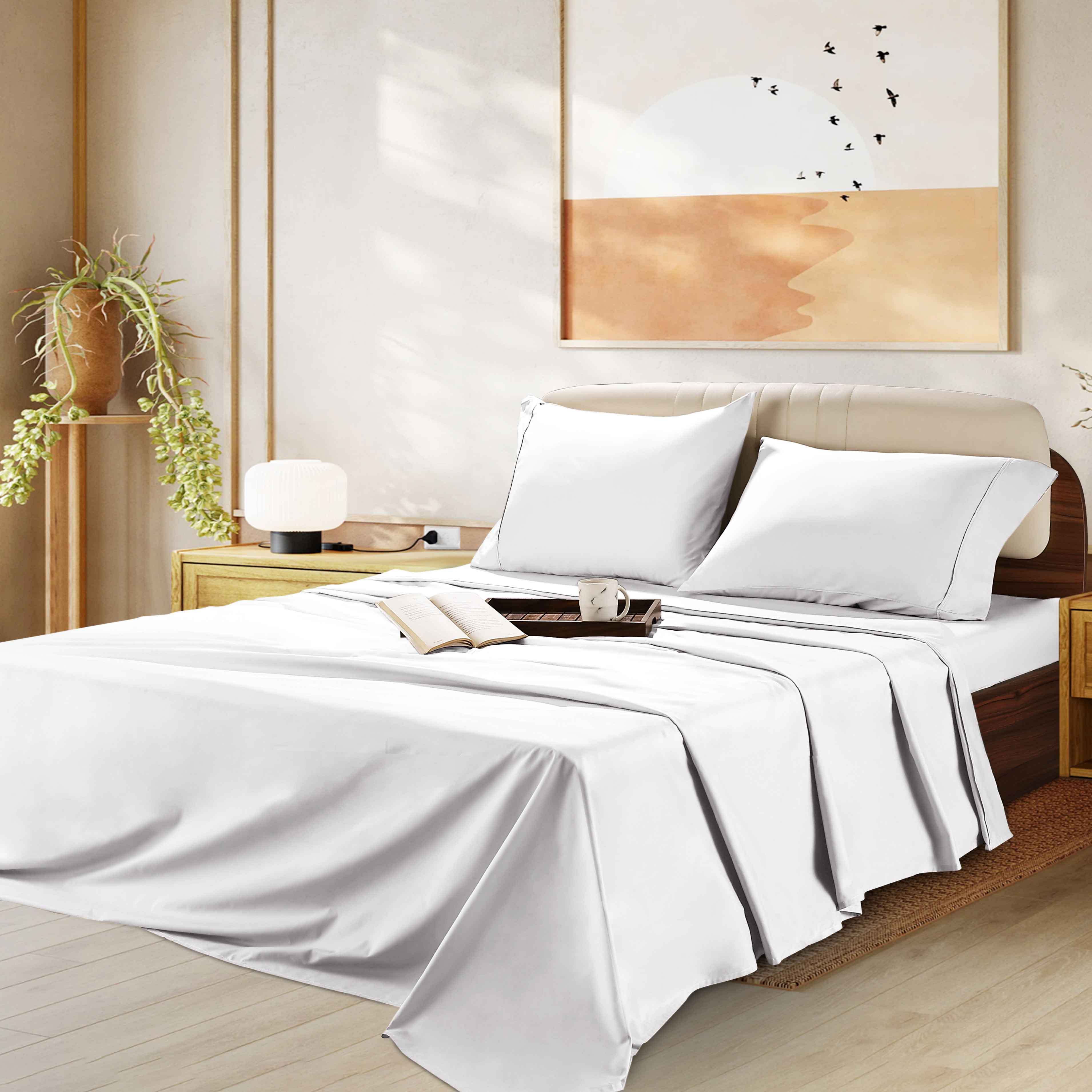 1000 Thread Count Pure Egyptian Cotton Sheet Set - Elasticized Deep Pocket All Around, Incredibly Soft and 16 inch Pocket Depth