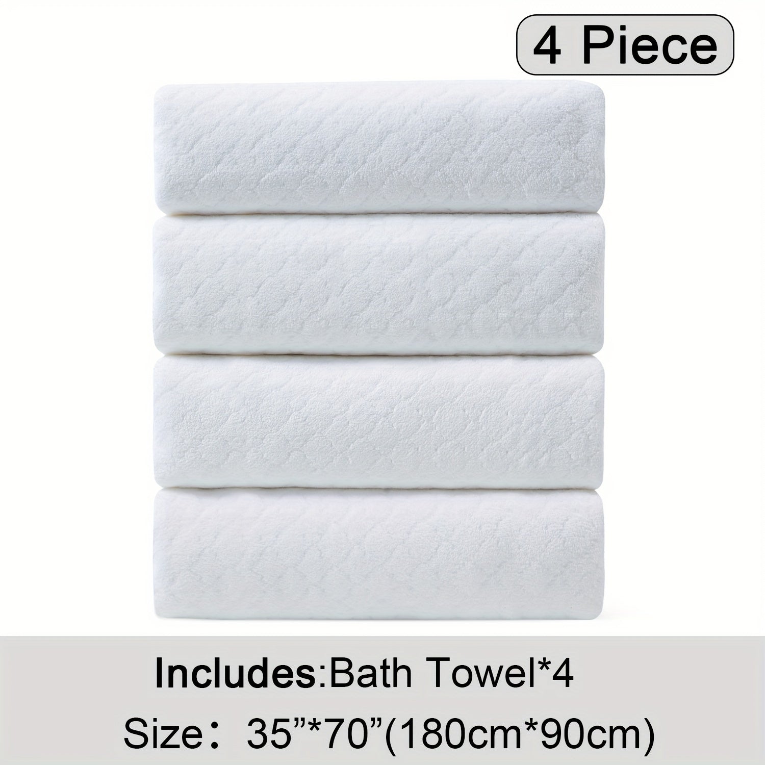 4pcs Oversized Bath Towel Set in Sleek Blue - Ultra Soft, Highly Absorbent, Quick-Dry Microfiber with Diamond Pattern - Includes 4 Bath Towels, and Matching Beach Chair Cover - Ideal for for Bathroom Hotels Gym, Valentine's Day Gift, Wash Cloths