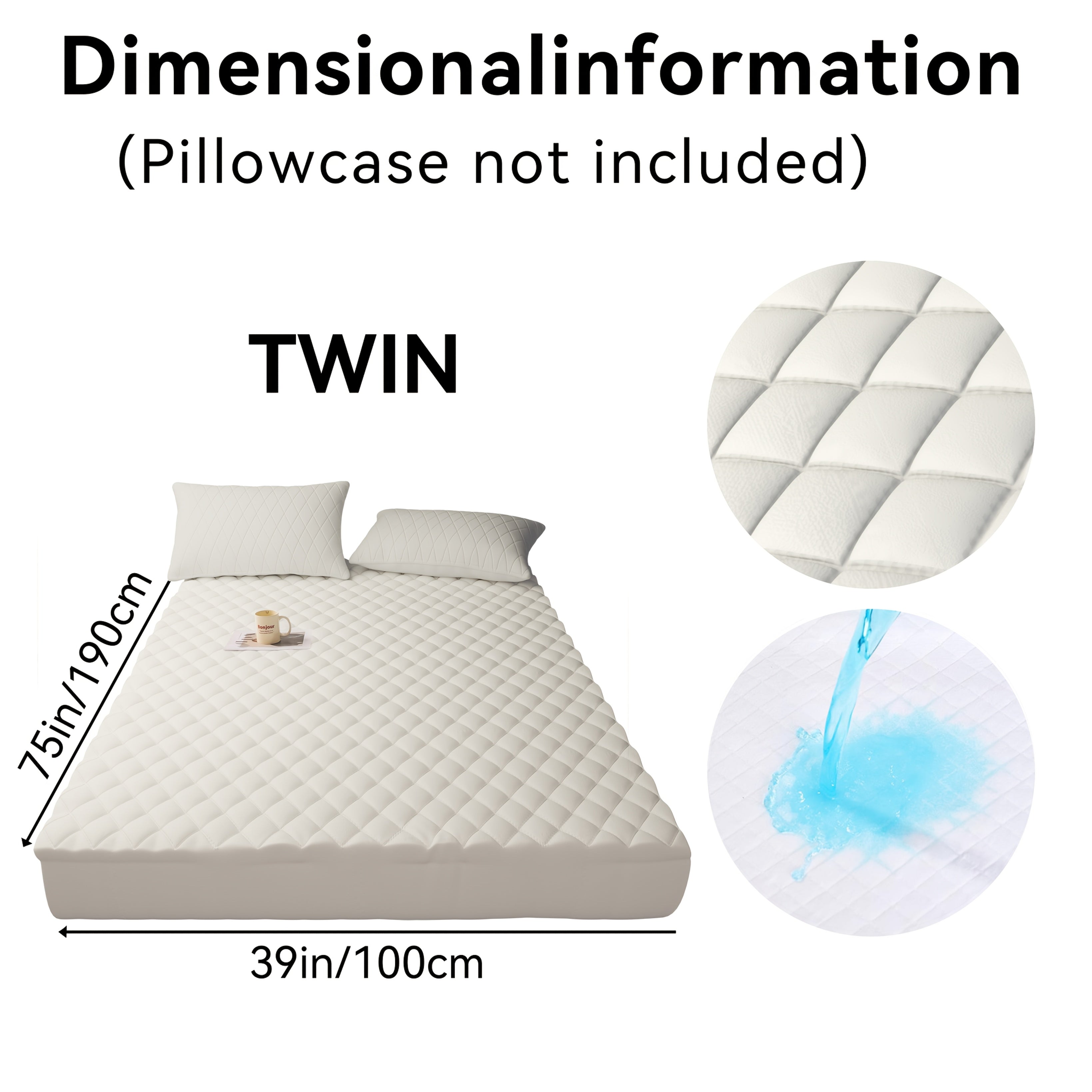 1pc Waterproof Non-Slip Kids & Children Mattress Protector, Solid Color Quilted Bed Cover with 9-15 Inches Deep Pocket, Effective Barrier & Breathable Bedding, Ideal for Bedroom, Guest Room And Hotel, Available In Random Colors (No Pillowcases)