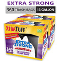360 Bags 13 Gallon 2 Box Expandable Heavy-Duty Plastic Multipurpose Disposable Garbage Bags-Super Strong, Leak-Resistant, And Odor-Proof For Bedroom, Kitchen, Living Room, Outdoor, And Toilet Use Trash Bag- Convenient And Sanitary Waste Solution