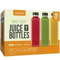 Juice Bottles with Caps 16oz BPA-Free Leak-Proof Tamper Evident Shatterproof Plastic Juice Containers for Fridge Smoothie Bottles 3 20 40 Pack