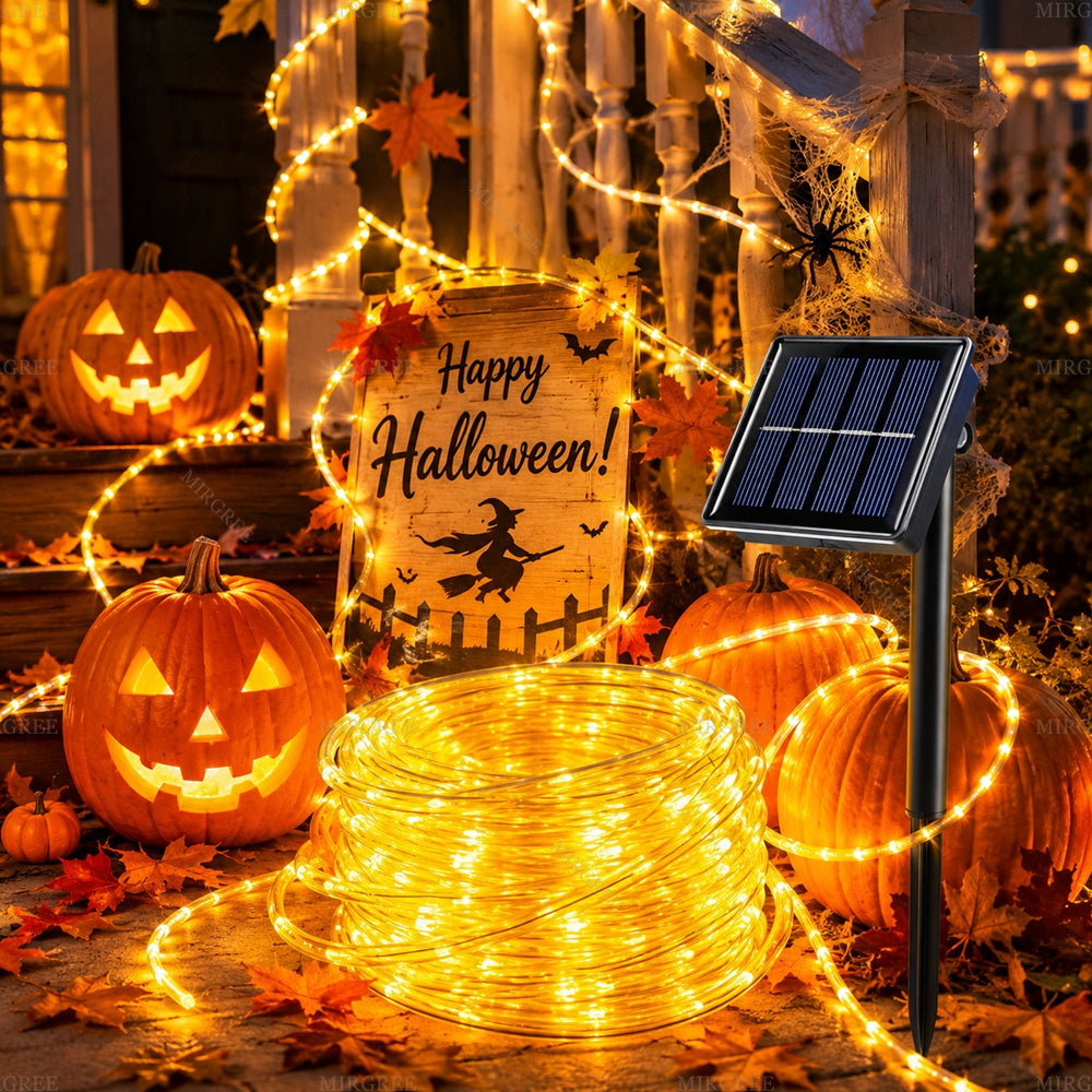 MIRGREE Halloween LED Rope Lights Outdoor Decorations, Flexible Tube String Lights for Yard, Porch, Garden, Party & Spooky Night Atmosphere 105/72/23FT, 300/200/50 Leds