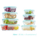 16pcs Sealed Glass Food Storage Containers, Lunch Boxes, Microwave Ovens, Ovens - Perfect for Salads, Fruits, Vegetables, And Sandwiches, Lunch Boxes | Sealed Storage | Durable Glass, Food Storage Containers (8 Lids And 8 Containers)