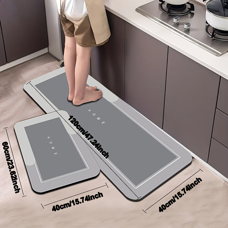 2pcs Combo Pack, Super Absorbent Diatomaceous Earth Kitchen Mats - Non-slip, Fast Drying, Suitable for Bathroom and Living Room/ Kitchen, Keep Dry, Best Gift for Your Family in Holiday.