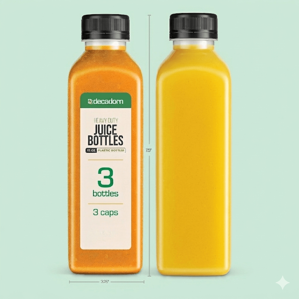 Juice Bottles with Caps 16oz BPA-Free Leak-Proof Tamper Evident Shatterproof Plastic Juice Containers for Fridge Smoothie Bottles 3 20 40 Pack