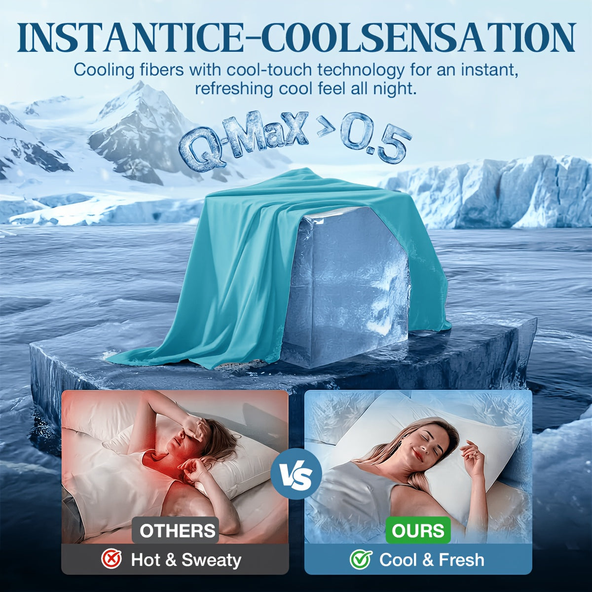 Cooling Bamboo Sheets Set Deep Pocket Ultra Soft Breathable Skin-Friendly Fitted Sheet Flat Sheet Pillowcases Wrinkle Free Twin Full Queen King Kids Gift