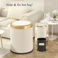 1pc 3.17gal Luxury Large Capacity Push-Lid Trash Can, Dual Inner Buckets, Bathroom Trash Can, Odor-Sealing Oval Garbage Bin, Modern Plastic Waste Container for Kitchen, Bedroom, Living Room, Bathroom