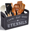 Oversized Rustic Wooden Rack for Storing Kitchen Utensils, Featuring a 3-Compartment Storage Box, Suitable for Both Countertop And Wall Mounting, Crafted from Wood, Ideal for Organizing Cooking, Dining, And Baking Tools