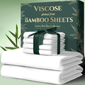 6pcs Cooling Bamboo Bed Sheets Sets - Ultra Soft & Luxuriously Keep Cool In Summer, 17" Deep Pocket, Double Stitching - Cooling Fiber Bed Sheets