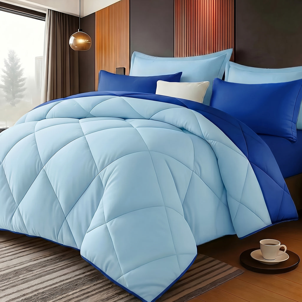 2/3pcs Solid Color Diamond Pattern Large & Extra-Large Bed Sheet Sets Soft Comfortable And Ultra-fine Fiber Filled Lightweight Fabric Breathable Quilt Easy to Take Care Of Equipped with Quilts And Pillowcases Luxurious Quality & Ideal Gift