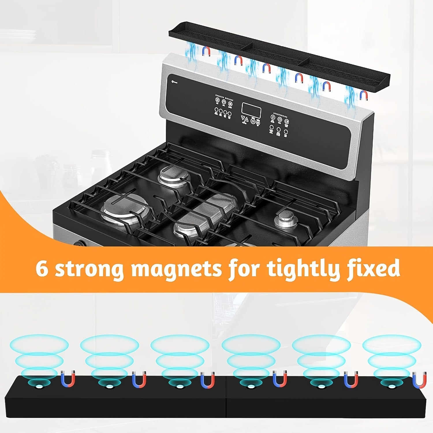 30-Inch Silicone Stove Organizer Rack Equipped with Strong Suction Cups, Heat-Resistant And Safe for Dishwashers, Suitable for Restaurants And Home Kitchens.