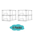 4/6/8/10 Pack Clear Acrylic Food Storage Drawers With Handles | Stackable Refrigerator & Pantry Organizer Bins For Snacks, Fruits, Vegetables | Fridge, Kitchen Cabinet, Undersink, Bathroom Organization