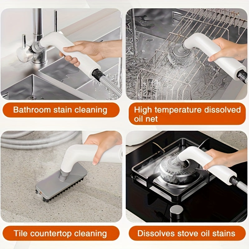 4.4bar High-power Fast Heating Handheld Steam Cleaner -6 Multifunctional Drama Heads, Large Capacity And Dual Safety Automatic New Electric Protection (kitchen, Sofa, Floor, Bathroom, Air Conditioning, Refrigerator, Cars), 47.34oz