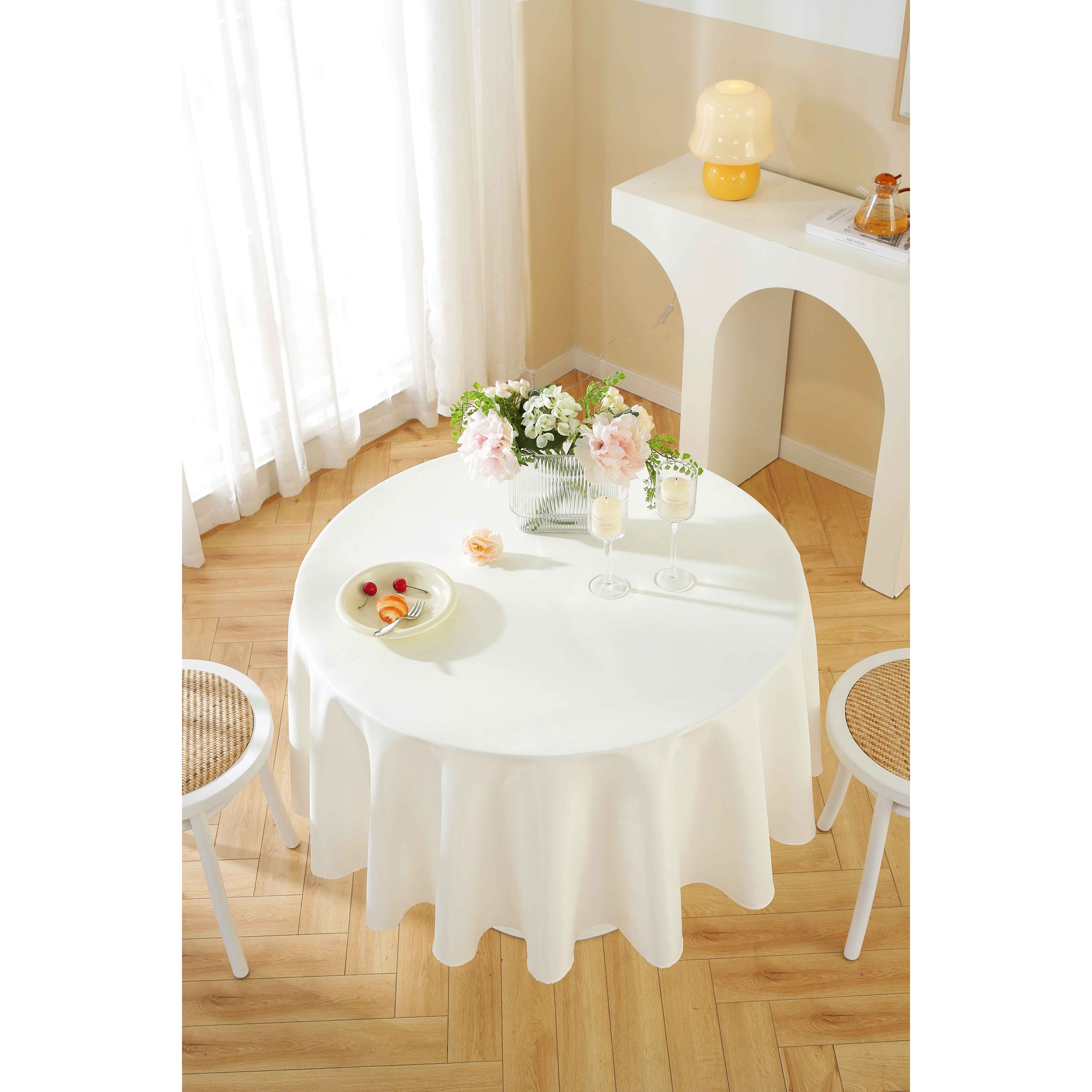 10 Pack Round Tablecloth, Round Premium Tablecloth, Polyester Fabric Washable Tablecloth for Home, Party, Wedding or Restaurant Use.