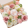 AUSOGO Light Pink Artificial Rose Bouquet Set - Perfect for Weddings, Engagements, Home Decor & Special Occasions like Valentine's, Mother's Day & Birthdays
