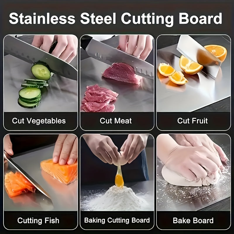 3pcs Titanium Cutting Boards 2026 New Upgrade - Heavy-Duty, Rust-Resistant, BPA-Free, Easy To Clean, Space-Saving, Rounded Edges, Hook Handles - Durable Kitchen Prep Boards For Meat, Vegetables, And Fruits - Perfect For Home, Outdoor BBQ, And Gifts