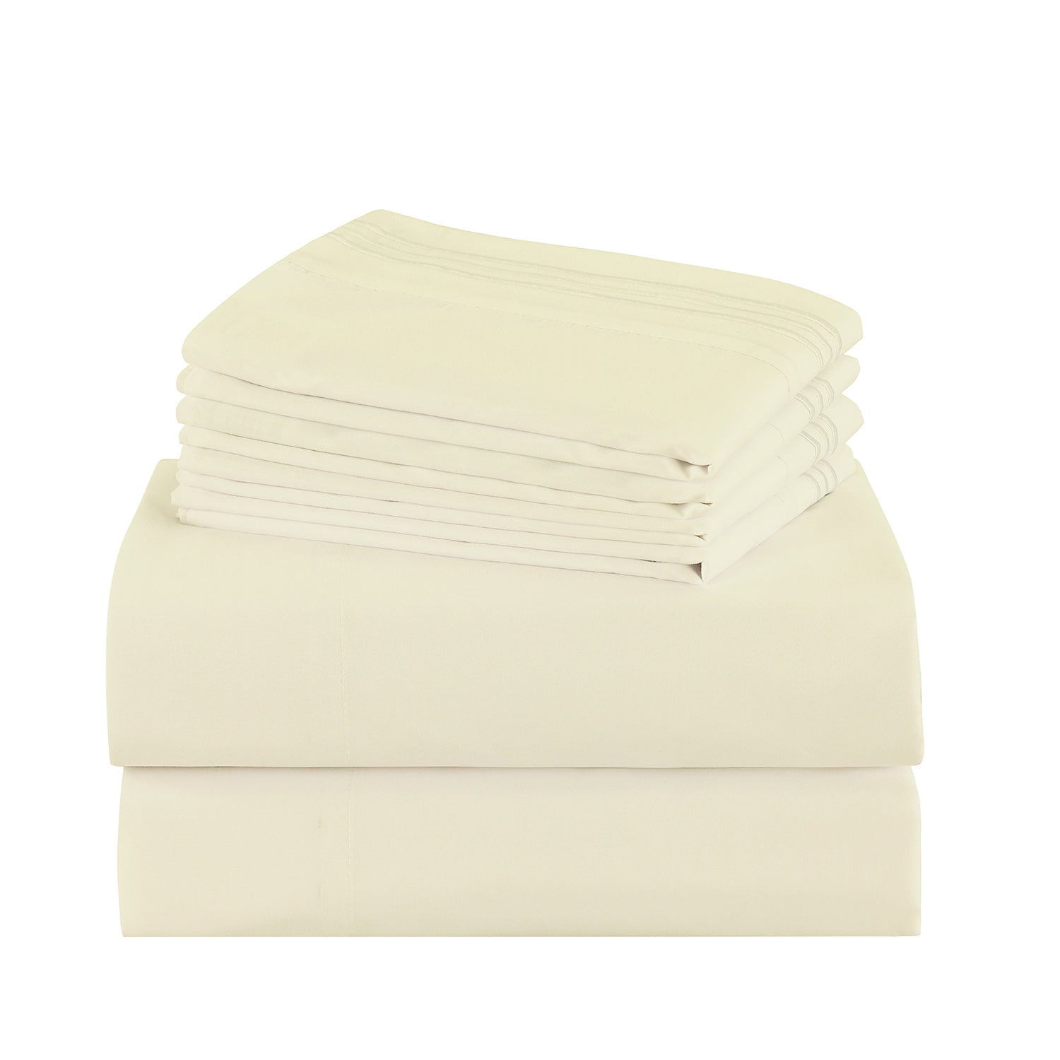 Hotel Grade 6 Piece Breathable Sheets Set 18" Deep Pockets - Easy Fit Twin Full Queen King Bed Sheets & Pillowcases, Microfiber, 100 GSM, All-Season Comfort, Machine Washable, Solid Color Bedding Accessories, Smooth Texture, Microfiber Fabric