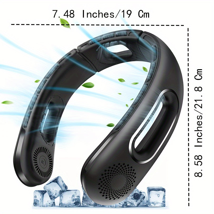 Portable Neck Fan, 360° Cooling Hands-Free Bladeless Fan, Long-Lasting 16H Battery, 3 Speeds, USB Rechargeable, Wearable Personal Fan for Women & Men, Travel, Office, Outdoor