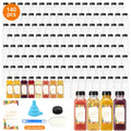 Of 127/140/141/199 Empty Plastic Bottles, Party Cups, with Tamper-Proof Black Caps, 1 Rubber Funnel&1 Sponge Brush(Random Color), 12Oz/16Oz Empty Plastic Juice Bottles with Caps, Bulk Clear Beverage Containers for Juicing, Drinking, Other Beverages