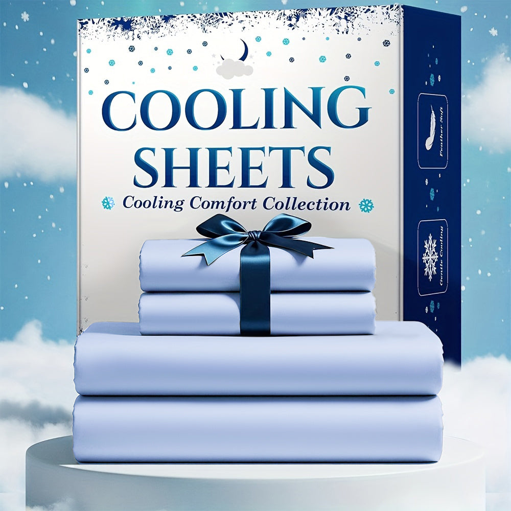 3/4pcs Cooling Bamboo Bed Sheet Set, Kids 4000 TC Extra Deep Pocket 20 Inch Bed Sheet, Luxury Soft Hotel & Cooling Sheet Set for Hot Sleepers, Wrinkle And Shrink Resistant, Fitted Sheet And Flat Sheet And Pillowcases