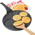 7-Hole Non-Stick Pancake & Crepe Maker with Detachable Handle - Gas Stove Compatible, Oven & Dishwasher Safe Aluminum Breakfast Pan, Even Heat Distribution for Perfect Pancakes, Crepes, Waffles - Black, Pancake Maker for Stove Top, Waffle Cooking, Fun Kit