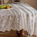 1pc French Paisley Lace Tablecloth, Rectangular Polyester Table Runner for Dining and Coffee Table, Washable, Easy Clean, Home Decor for Christmas, Machine, Solid Pattern, Square Shape