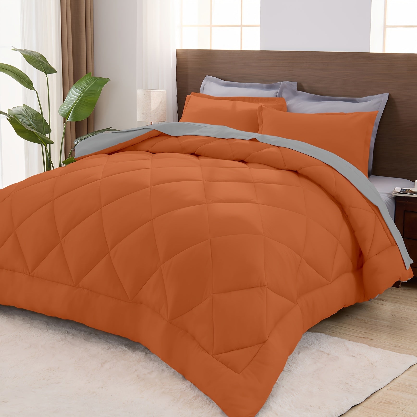 2/3pcs Luxury Comforter Set Warm & Soft & Breathable - Quilted Bedding With Fluffy Fill - Perfect For All Seasons With 1 Comforter And 1/2 Pillowcases-Random Color