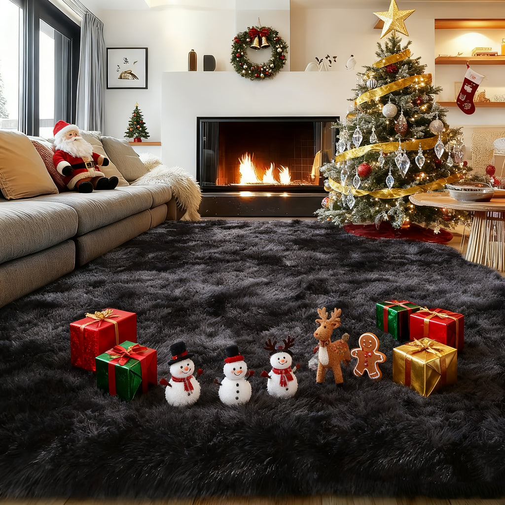 8X10 Feet Luxury Large Rug for Living Room, Fuzzy Plush Large Area Rug, Fluffy Modern Shag Non-Slip Soft Furry Carpet for Bedroom Study Room Teens Dorm Home Decor Christmas Gift