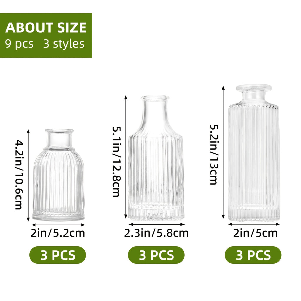 TOMNK 9/12/24/36/54pcs Bud Vase, Wedding Centerpieces For Tables, Mini Clear Bud Vases For Flowers, Small Flower Vases Suitable For Birthday Party, Anniversary, Wedding, Home Table Deco, Multiple Sizes, For Mother'S Day