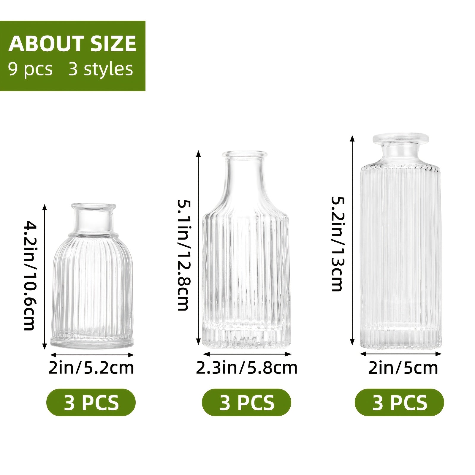 TOMNK 9/12/24/36/54pcs Bud Vase, Wedding Centerpieces For Tables, Mini Clear Bud Vases For Flowers, Small Flower Vases Suitable For Birthday Party, Anniversary, Wedding, Home Table Deco, Multiple Sizes, For Mother'S Day