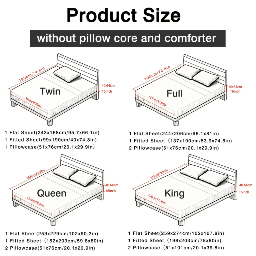 3/4pcs Cooling Bamboo Fiber Sheet Set - 16-Inch Extra-Deep Pocket Sheets - Luxuriously Soft, Hotel-Style Cooling Bedding - Ideal for Hot Sleepers, Wrinkle- And Shrink-Resistant Twin, Full, Queen, And King Sizes