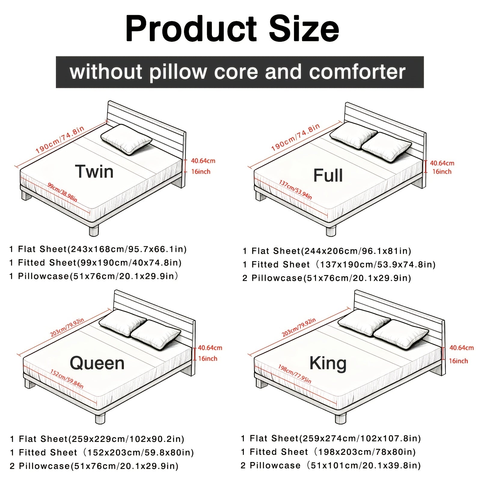 3/4pcs Cooling Bamboo Fiber Sheet Set - 16-Inch Extra-Deep Pocket Sheets - Luxuriously Soft, Hotel-Style Cooling Bedding - Ideal for Hot Sleepers, Wrinkle- And Shrink-Resistant Twin, Full, Queen, And King Sizes