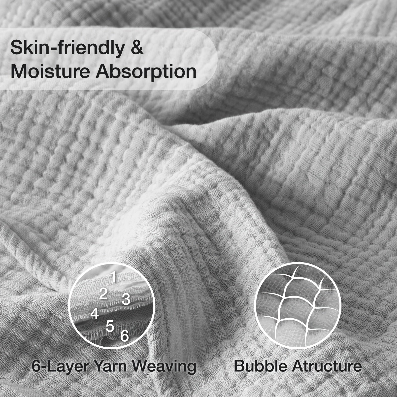 100% Cotton Muslin Blanket 6 Layers | Breathable & Lightweight, Soft Gauze, All-Season, Multipurpose, Perfect for Couch and Bed, Ideal Valentine'S Day and Holiday Gift, Machine Washable, Mixed Colors