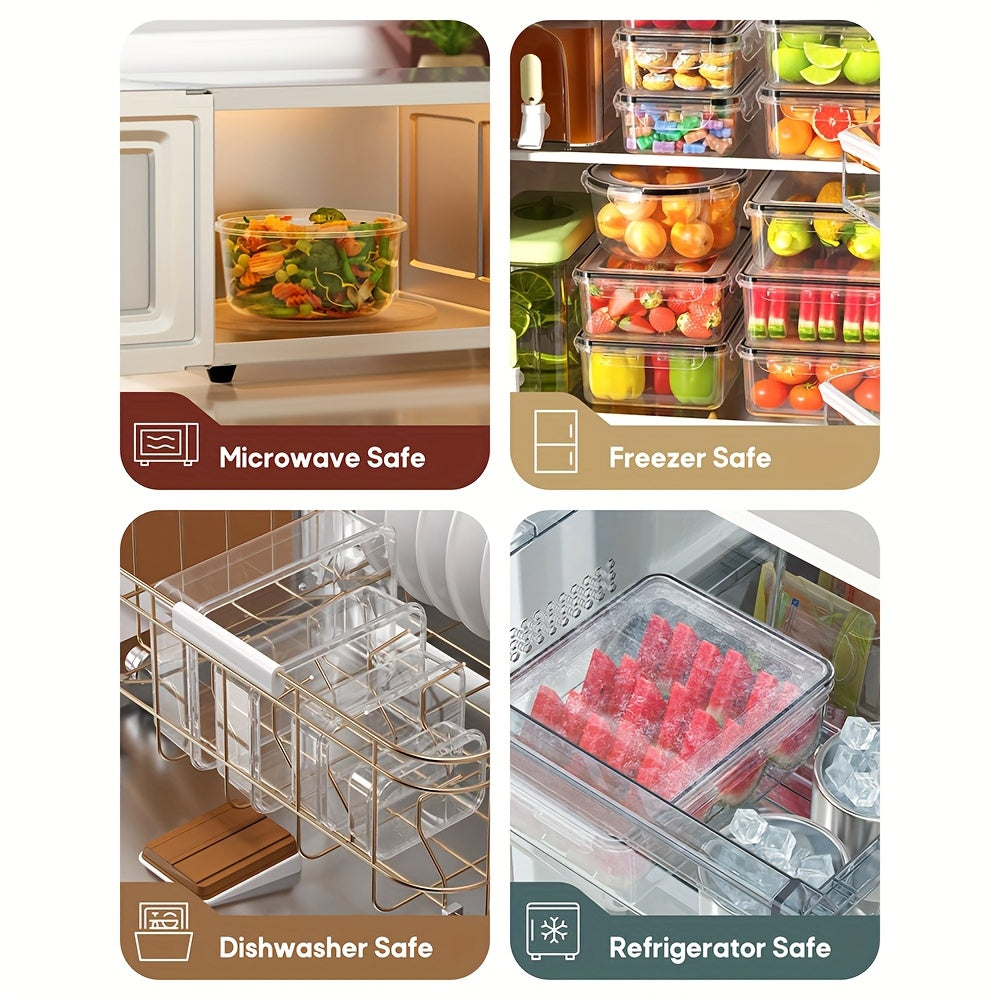 60pcs Food Storage Containers with Lids, BPA-Free Plastic Food Containers for Kitchen Storage, Leak Proof, Reusable Meal Prep Containers with Labels & Pen