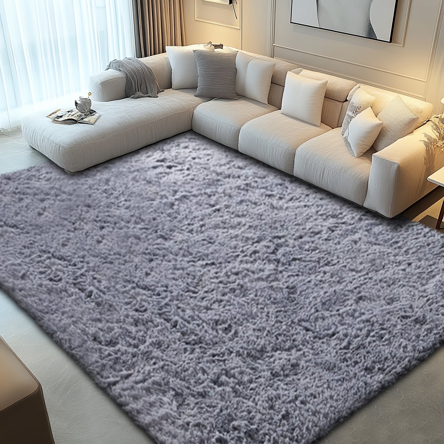 Super Soft Shaggy Area Rug for Living Room, Ultra-Plush Cozy Bedroom Carpet, Thick And Fluffy Rug Floor Mat for Home Decor. Super Warm Living Room Carpet for Winter, Housewarming Gift.