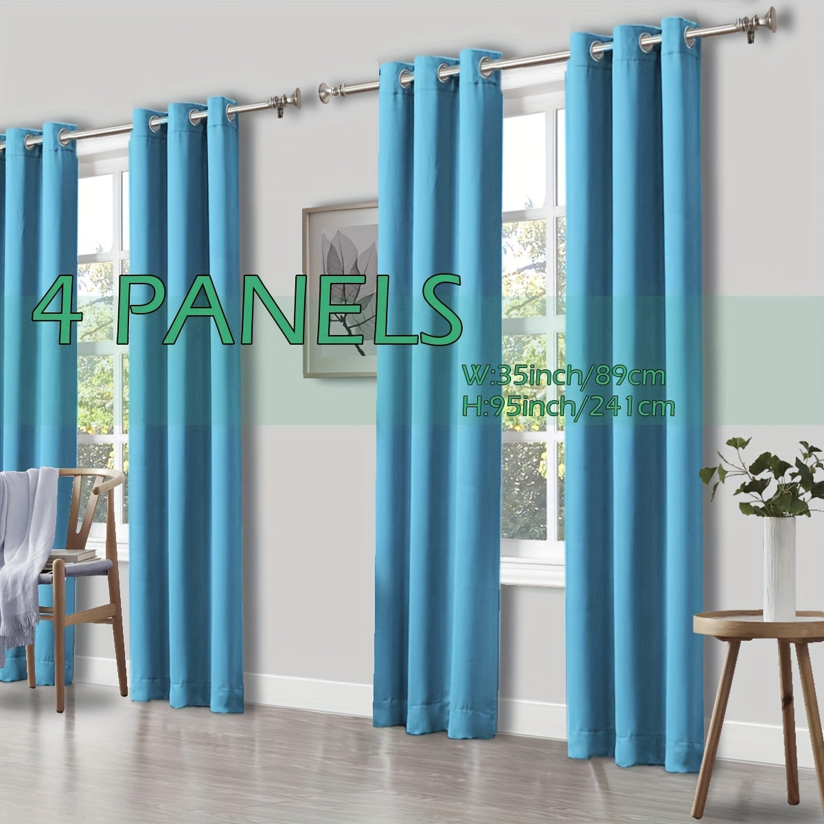 4 Panels Thermal Insulated Blackout Curtains - Triple Weave Thermal Insulation & Light Blocking, Solid Grommet Top, Polyester/ Linen-like Fabric, Deep Red for Bedroom, Living Room, Office - Window Drapes for Complete Darkness & Comf