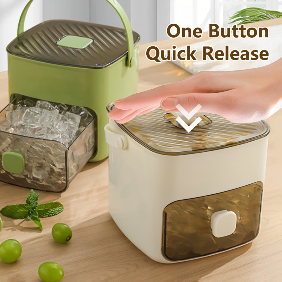 48-Compartment Cube of Ice Mold, Ice Box Cube of Ice Tray, Easy Capping - Double Layer, Food Grade Plastic Storage Tray - Portable Design for Beverages, Tea & Coffee, Essential Kitchen Gadget, Cube of Ice Tray with Lid, Novelty Cube of Ice Trays