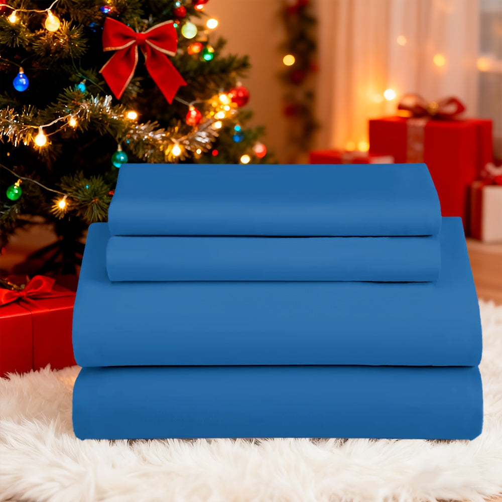 Thread Count: 500, 3pcs/4pcs 18 Inch Extra Deep Pocket Bed Sheets Sets, Fits Deep Mattress, Breathable & Premium Brushed Microfiber, Hotel Luxury Bed Sheet Set - Soft, Wrinkle Free & Comfy, Pillowcase, Bed Sheet, Fitted Sheet, Twin/ Full/ Queen/
